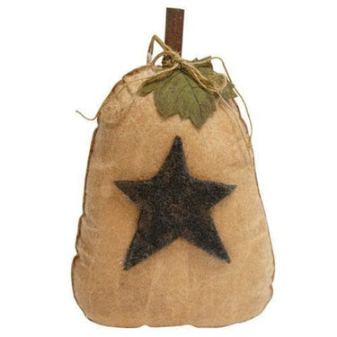 Grungy Fabric Cream Pumpkin w/Star - The Fox Decor
